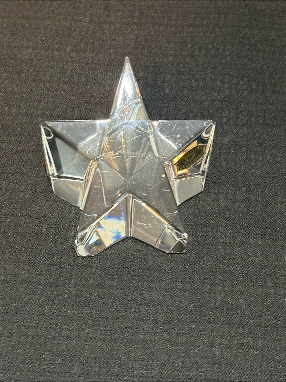 Val St Lambert Belgium Crystal Shooting Star Paperweight Sculpture With Label